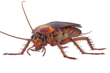 Cockroach bug brown and orange small pest. 3D rendering