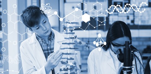 Composite image of illustration of chemical structure