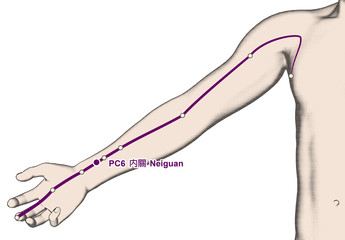 Drawing Acupuncture Point PC6 Neiguan, 3D Illustration