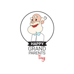 Happy Grandparents Day Greeting Card Banner Text Over White Background Vector Illustration