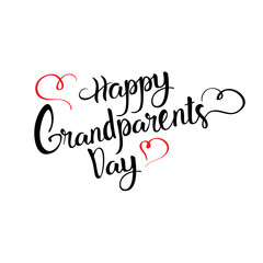 Naklejka na ściany i meble Happy Grandparents Day Greeting Card Banner Text Over White Background Vector Illustration