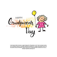 Happy Grandparents Day Greeting Card Banner With Copy Space Vector Illustration