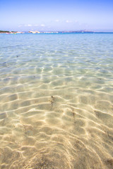 The beach at Baja Sardinia in Sardinia, italy