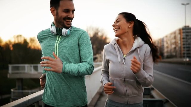 Beautiful couple in motion
