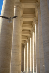 Columns on the St. Peter's Square, Vatican City, Italy.
