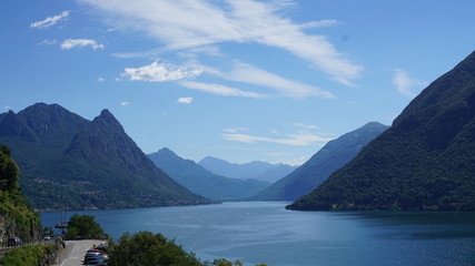 Luganer See, Blick aus Gandria, Schweiz