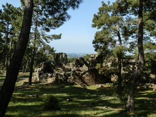 Fototapeta na wymiar Landscape of Roman ruins near Anthalya