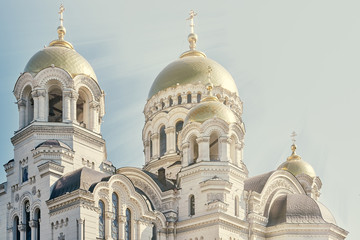 Fototapeta na wymiar View of the Ascension Cathedral in Novocherkassk, Russia