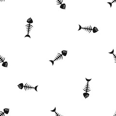 Fish bone pattern seamless black