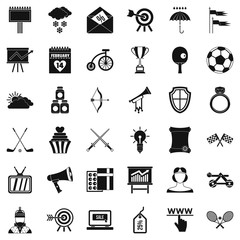 Fototapeta premium Arrow in target icons set, simple style