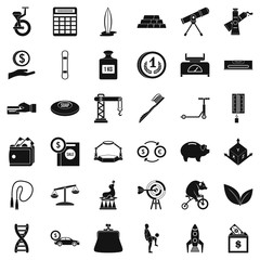 Big balance icons set, simple style