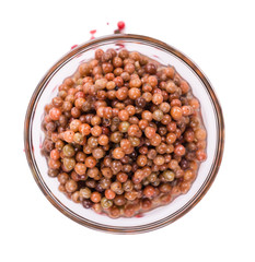 Pink Peppercorns (preserved) isolated on white background