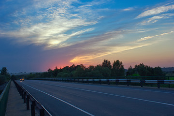 Fototapeta premium Beautiful July sunset.