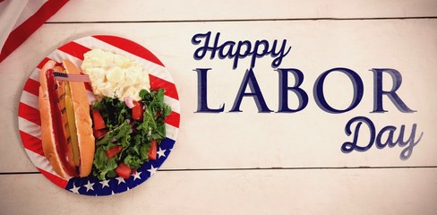 Composite image of poster of happy labor day text