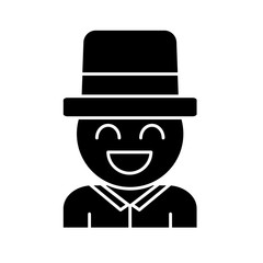 man wearing hat icon