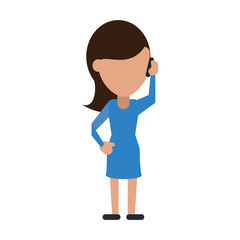 woman using phone icon image vector illustration design