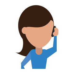 woman using phone icon image vector illustration design