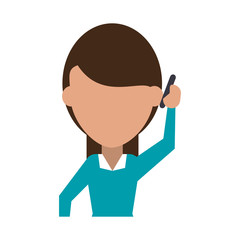woman using phone icon image vector illustration design