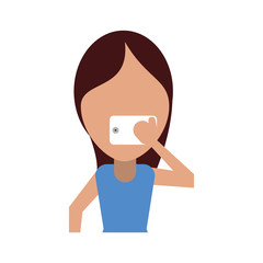 woman using phone icon image vector illustration design