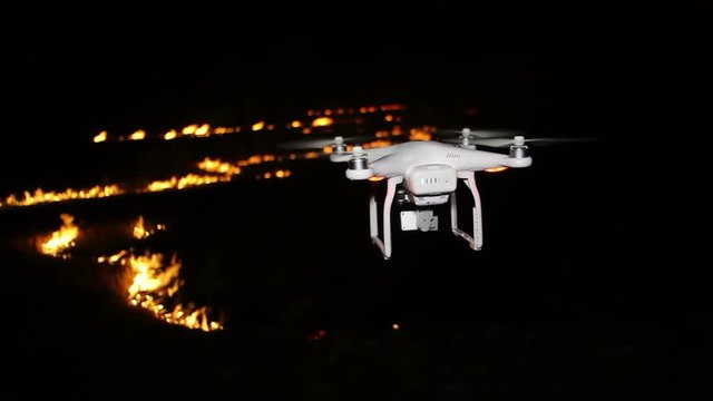 Aerial footage of fire filmed by drone