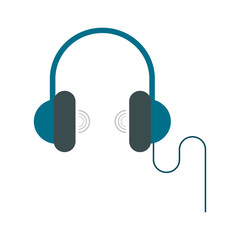 headphones with sound waves icon image vector illustration design