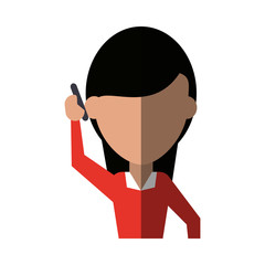 woman using phone icon image vector illustration design