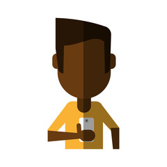 man using phone icon image vector illustration design