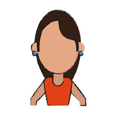 woman with long hair avatar icon image vector illustration design