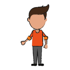 man stretching arm avatar icon image vector illustration design