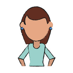 woman with long hair avatar icon image vector illustration design