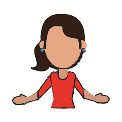 woman with open arms avatar icon image vector illustration design