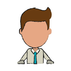 businessman with rolled up sleeves avatar icon image vector illustration design