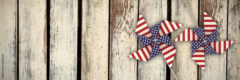 Poster composite image of 3d image composite of pinwheel with american