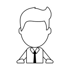 businessman with rolled up sleeves avatar icon image vector illustration design black line