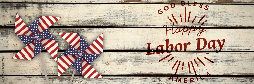 Aufkleber composite image of digital composite image of happy labor day an