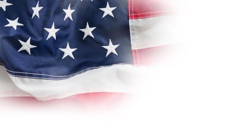 Full frame of wrinkled American flag