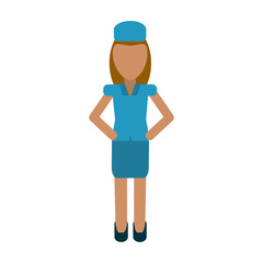female flight attendant avatar icon image vector illustration design