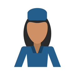 female flight attendant avatar icon image vector illustration design