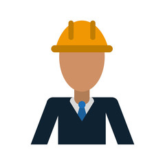 businessman wearing industrial helmet avatar icon image vector illustration design