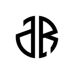 initial letters logo dr black monogram circle round shape vector