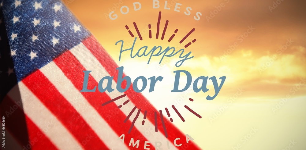 Aufkleber composite image of digital composite image of happy labor day an