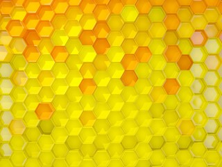 Yellow background with hexagon pattern