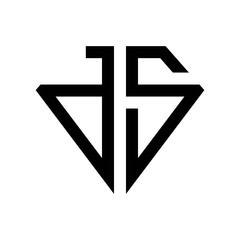 Fototapeta premium initial letters logo ds black monogram diamond pentagon shape