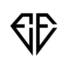 initial letters logo ee black monogram diamond pentagon shape