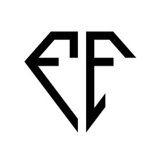 initial letters logo ff black monogram diamond pentagon shape