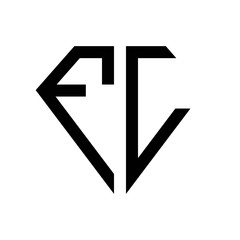initial letters logo fl black monogram diamond pentagon shape