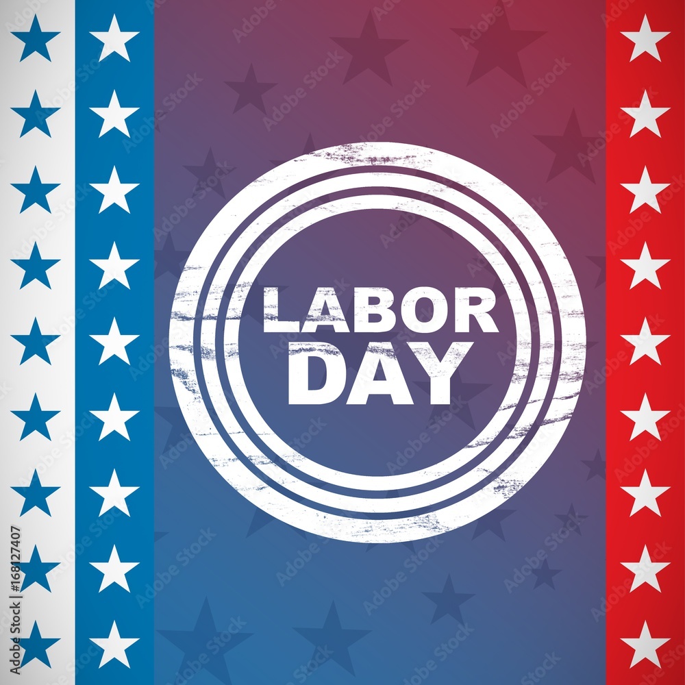 Poster composite image of labor day text in circles