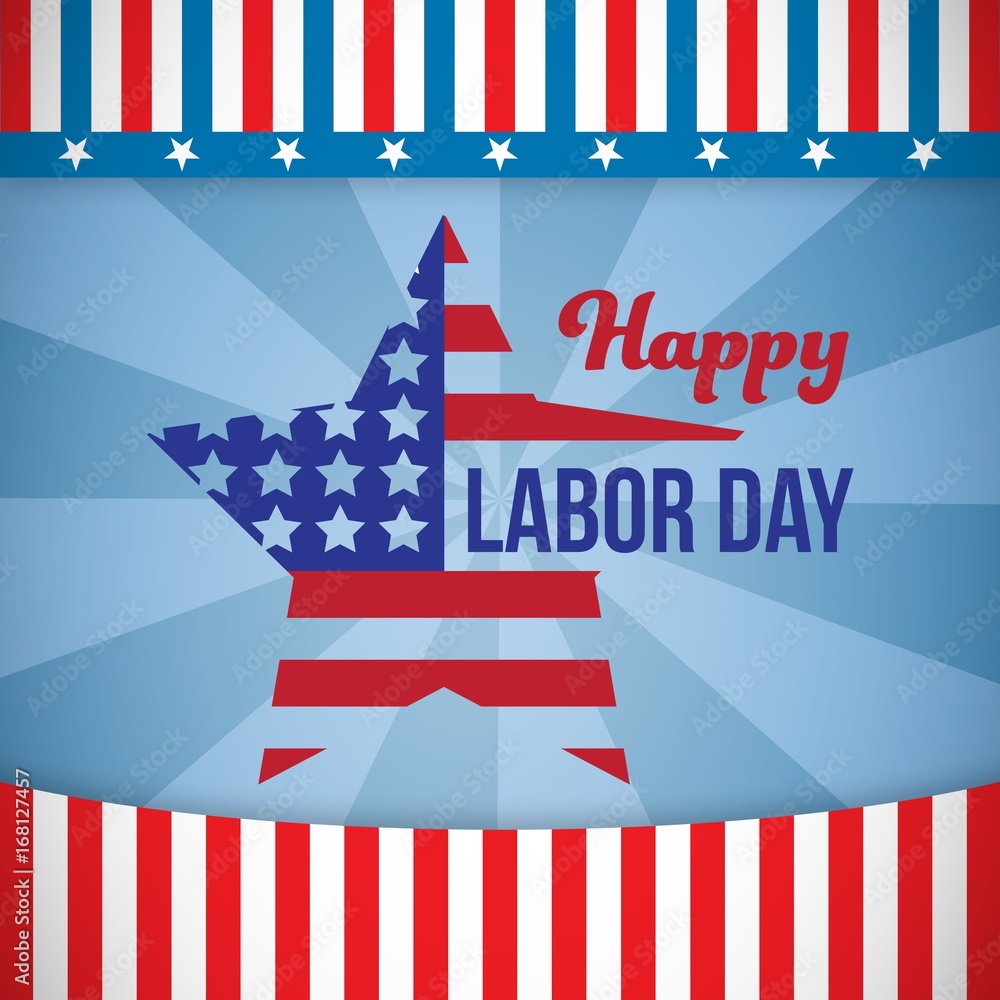 Poster composite image of composite image of happy labor day text and s