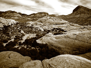 Fototapeta na wymiar Sepia Windy Canyon