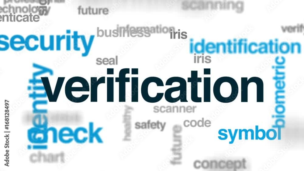 Poster verification animated word cloud, text design animation.